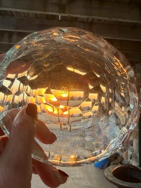 Oleg Cassini Vintage Collectible crystal glass bowl
featuring a "cubist" pattern